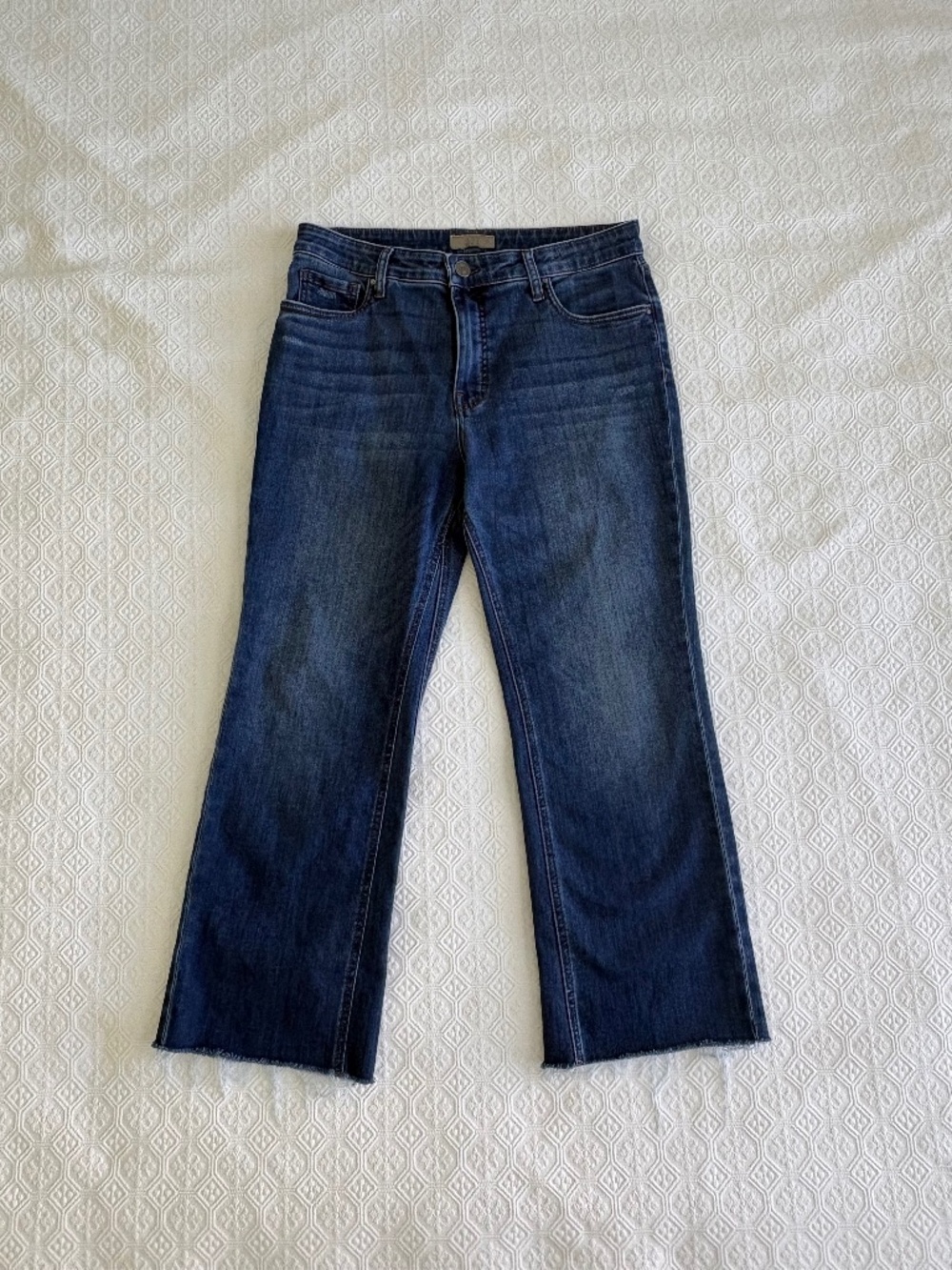 Kut from the Kloth Kelsey Fab Ab Ankle Flare Jeans 10P High Rise Raw Hem